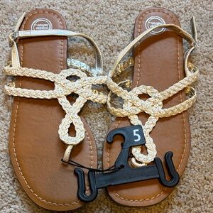 Wonder Nation Cream Braided Sandals